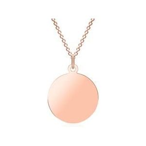 Cirkel graveer ketting in 14k rose goud