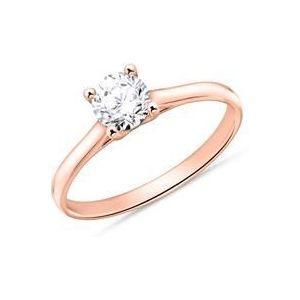 14 karaat roségouden solitaire ring met Diamant