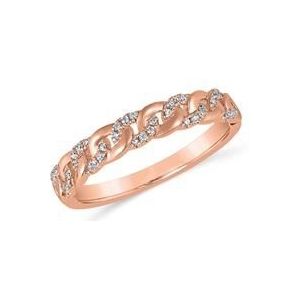 Roségouden diamanten ring met schakeldesign