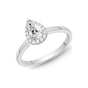 18 karaat witgouden ring dames met Diamanten