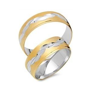 Trouwringen 14 karaat geel witgoud