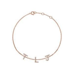 14k rosegouden letterarmband met Diamanten