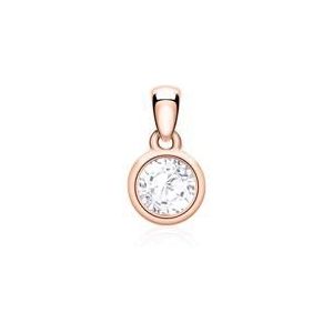 14 karaat roségouden hanger met witte Topaas
