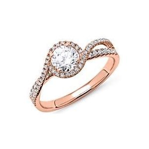 18 karaat rosegouden ring met Diamanten