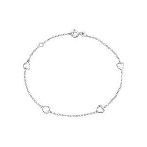 Harten armband voor dames in 14k wit goud