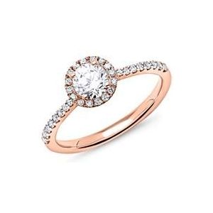18 karaat roségouden halo ring met Diamanten