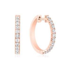 Roségouden hoepel oorbellen voor dames met diamant