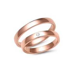 Trouwringen 8 karaat roségoud met Diamant