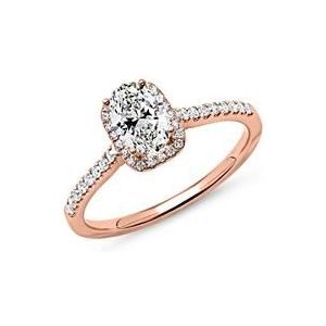 14 karaat rosegouden ring met Diamanten