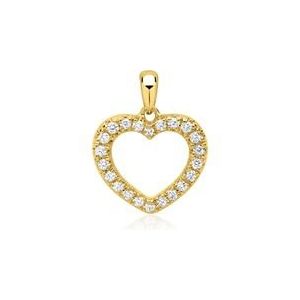 14 karaat gouden hanger hart 22 Diamanten
