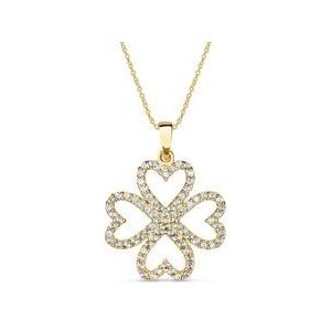 Klavertje vier ketting in 9 karaat goud