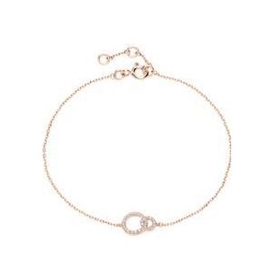 Armband cirkels in 14k rose goud met Diamanten