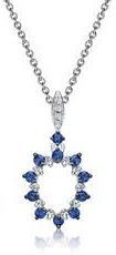 14 karaat gouden ketting Diamanten Saffier 0,23 ct.