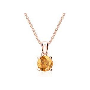 14 karaat  roségouden ketting met Citrien hanger