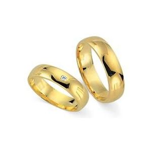 Trouwringen 8 karaat geelgoud met Diamant