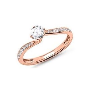 Ring 18 karaat roségoud met Diamanten