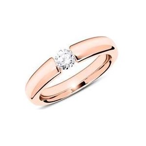 18 karaat rosegouden ring met Diamant 0,25ct.