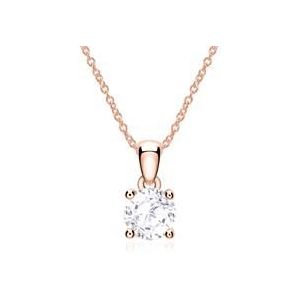 14 karaat roségouden ketting en hanger met witte Topaas