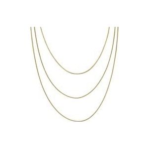 Damescollier met drie rijen in roestvrij staal, IP goud