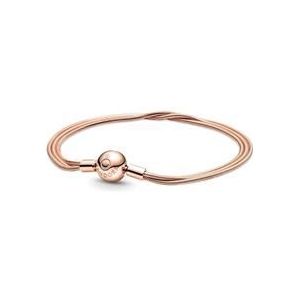 Rose meerrijige slangen schakelarmband