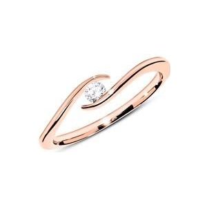 14k rosegouden ring met Diamant 0.10 ct.
