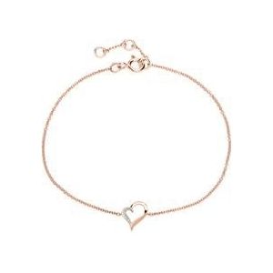 14k roségouden hart armband met Diamanten