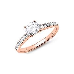18 karaat rosegouden verlovingsring met Diamanten
