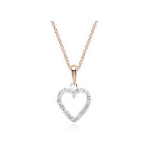 Hart ketting 14 karaat roségouden Diamanten