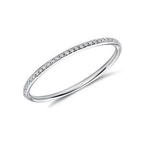Smalle Diamanten ring 18 karaat witgoud Diamanten