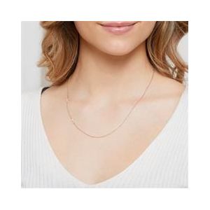 14 karaat roségouden ketting met 2 Diamanten letters