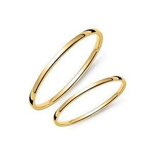 Trouwring gezet in 14 karaat  goud