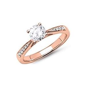 14 karaat roségouden verlovingsring met Diamanten