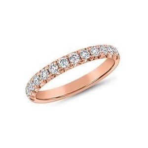 Memoire-diamanten ring voor dames van roségoud, graveerbaar