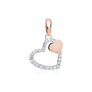 Hanger harten 14 karaat wit en roségoud met Diamanten
