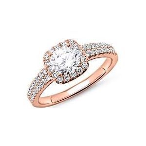 18 karaat rosegouden ring met Diamanten