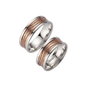 Trouwringen rood en witgoud breedte 7 mm