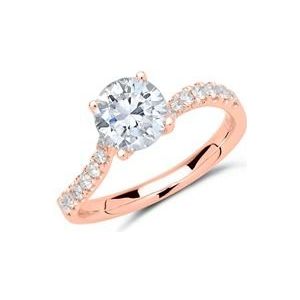 18 karaat rosegouden ring met Diamanten