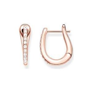 Sterling zilveren creolen classic rosé met Zirkonia