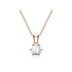 Dames ketting in 14 karaat roségoud met Diamant