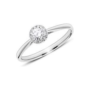 Verlovingsring in 14k witgoud met Diamanten