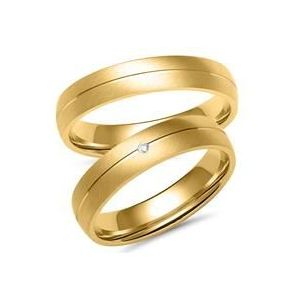 Trouwringen in goud met Diamant