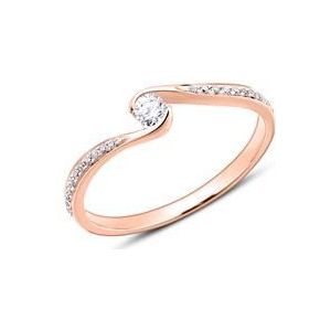 18k rosegouden verlovingsring met Diamanten