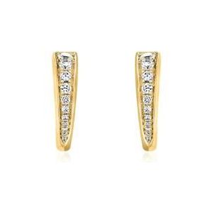 Gouden oorbellen voor dames met diamanten, Lab Grown