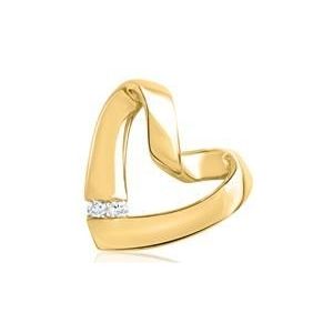 14 karaat geelgouden hanger 2 Diamanten