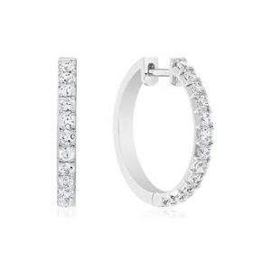 Diamanten hoepeloorbellen voor dames in witgoud of platina