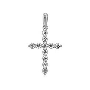 Laboratorium gegroeide diamanten hanger kruis, witgoud of platina