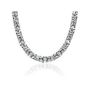 Soul-Cats King's necklace made of stainless steel, with or without bracelet; color: silver, 9 mm, Stainless steel, No gemstone, Stainless Steel, No Gemstone