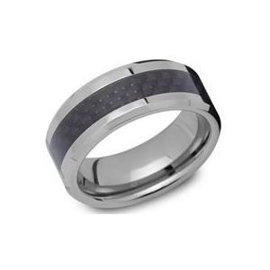 Modieuze wolfraam ring koolstof robuust