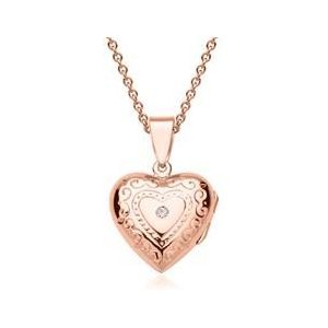Ketting met roségoud verguld hartmedaillon
