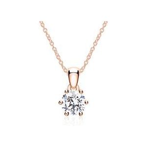 14k rose gouden collier met Diamant, LAB grown